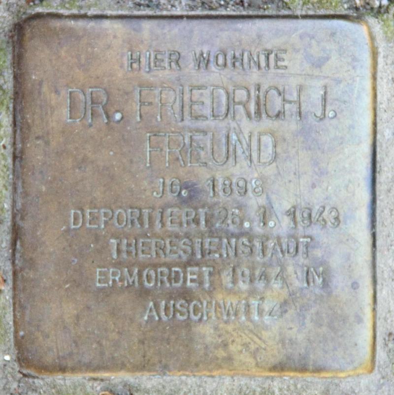 Stolperstein für Friedrich Julius Freund.