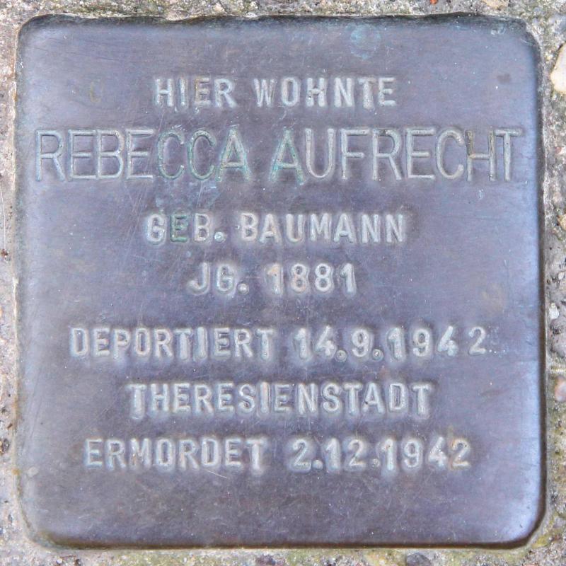 Stolperstein für Rebecca Aufrecht.