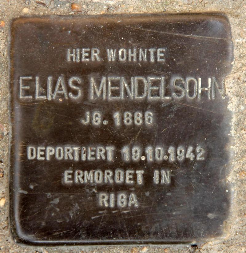 Stolperstein für Elias Mendelsohn.