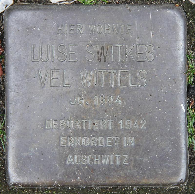 Stolperstein von Luise Switkes Vel Wittels, Foto: OTFW