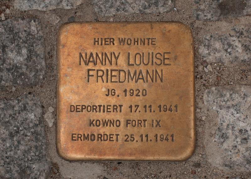 Stolperstein für Nanny Louise Friedmann, Foto:  A. Bukschat & C. Flegel