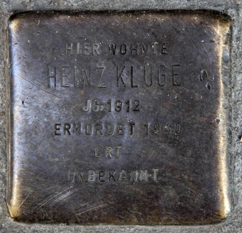 Stolperstein für Heinz Kluge.