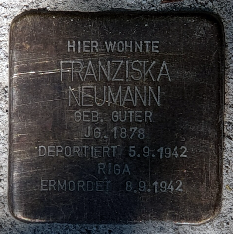 Stolperstein für Franziska Neumann © OTFW