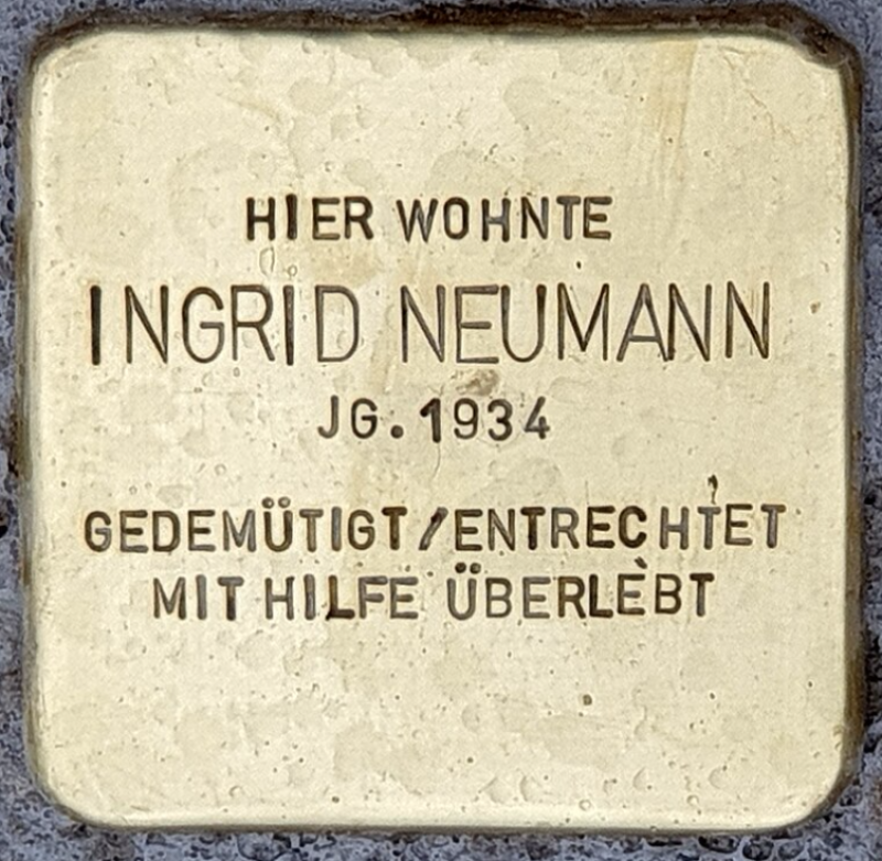 Stolperstein Ingrid Neumann