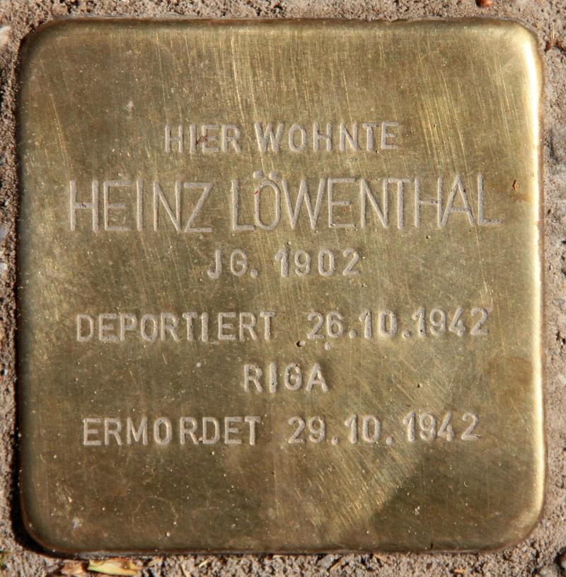 Stolperstein für Heinz Löwenthal.