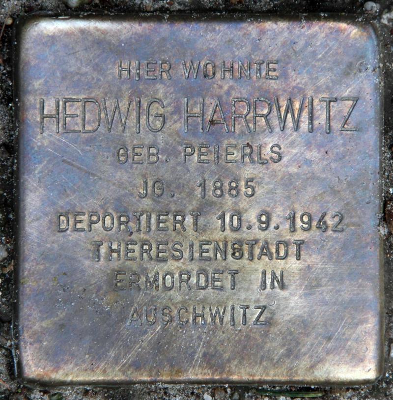 Stolperstein für Hedwig Harrwitz.