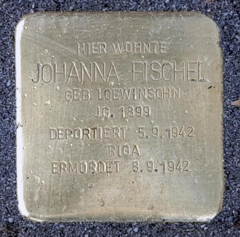 Stolperstein für Johanna Fischel © OTFW