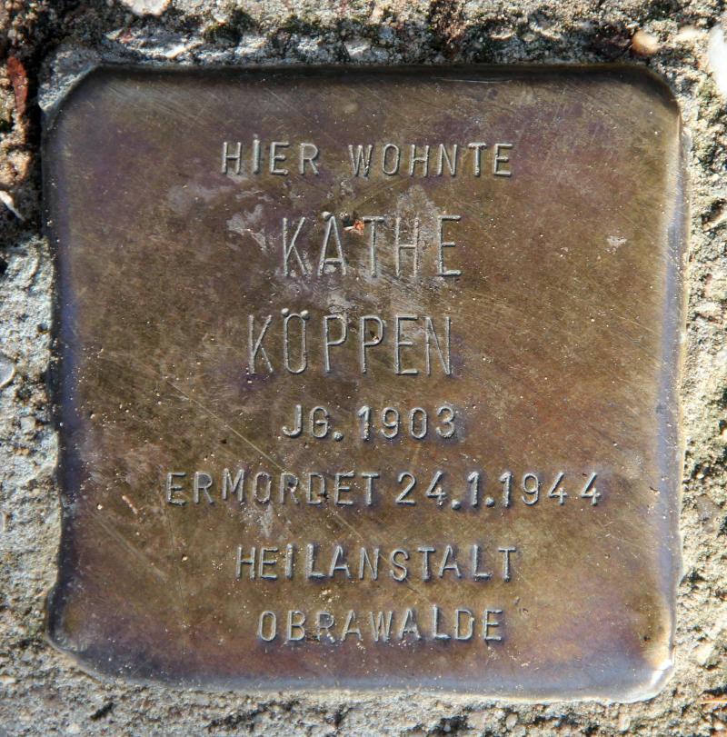 Stolperstein für Käthe Köppen.