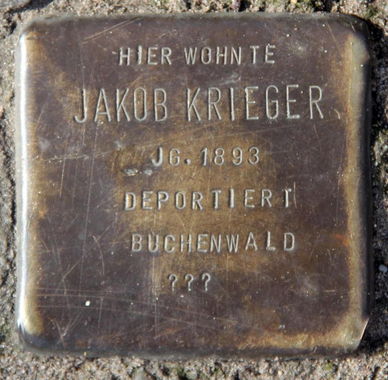 Stolperstein für Jakob Krieger.
