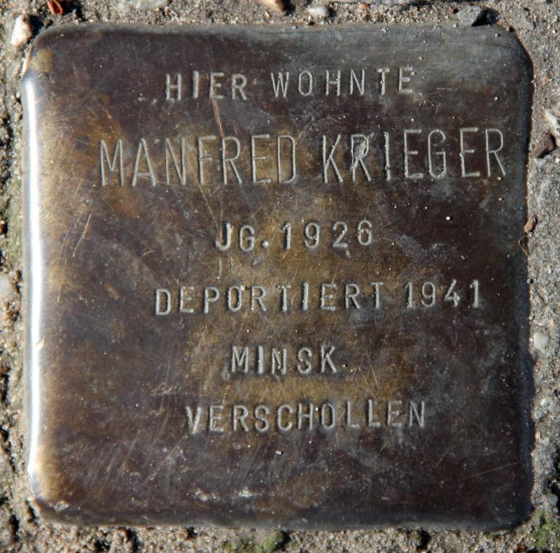 Stolperstein für Manfred Krieger.