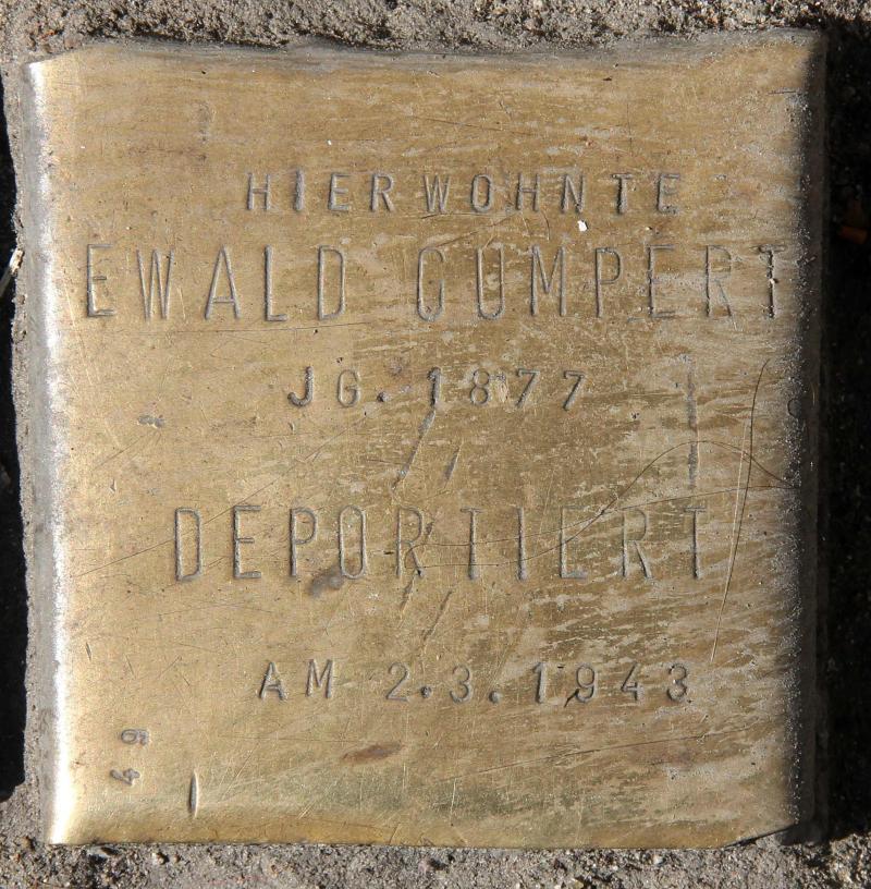 Stolperstein für Ewald Gumpert.