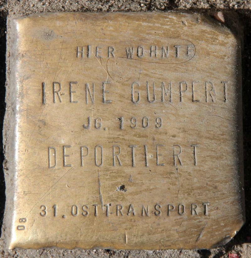 Stolperstein für Irene Gumpert.