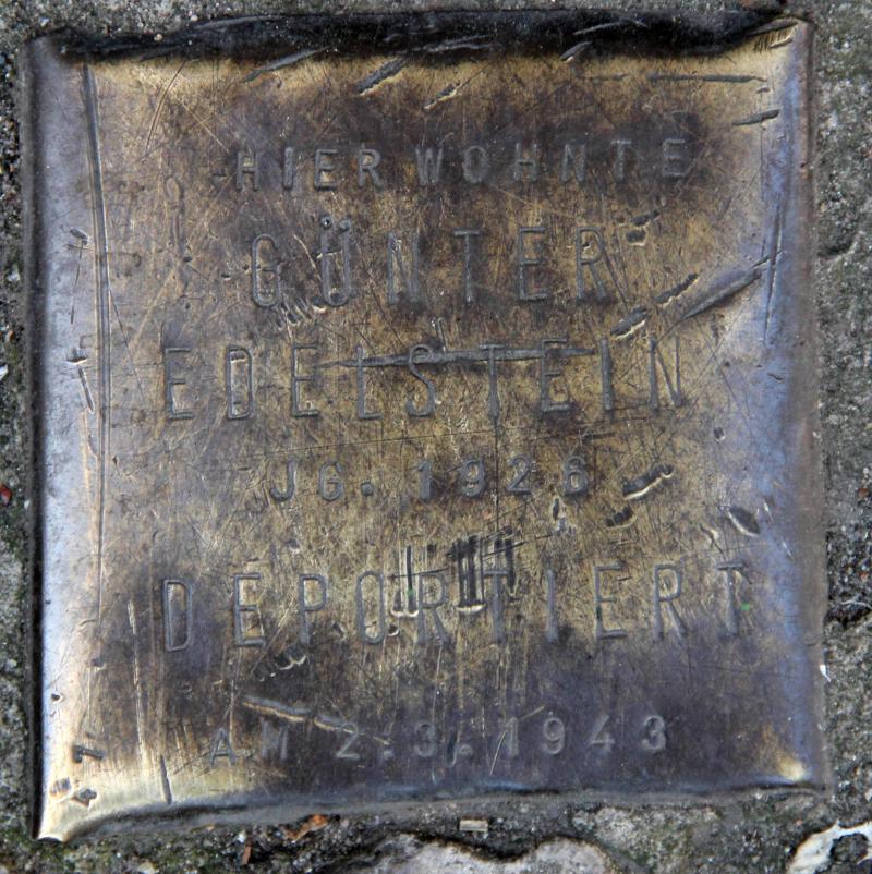 Stolperstein für Günter Edelstein.