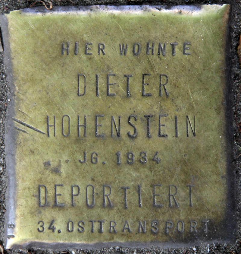 Stolperstein für Dieter Hohenstein.