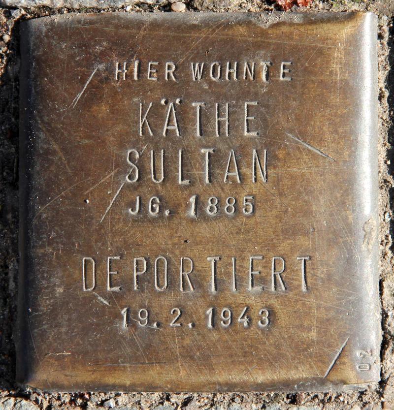 Stolperstein für Käthe Sultan.