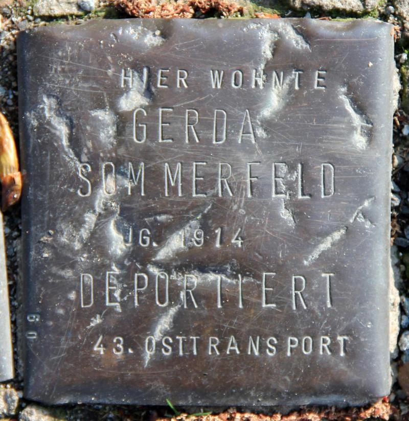 Stolperstein für Gerda Sommerfeld.