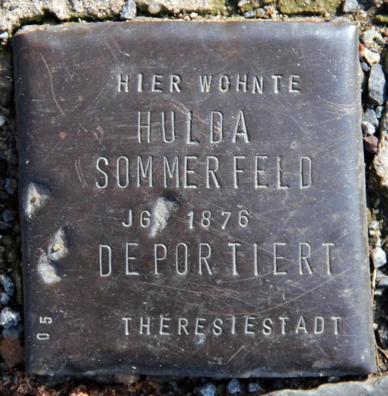 Stolperstein für Hulda Sommerfeld.