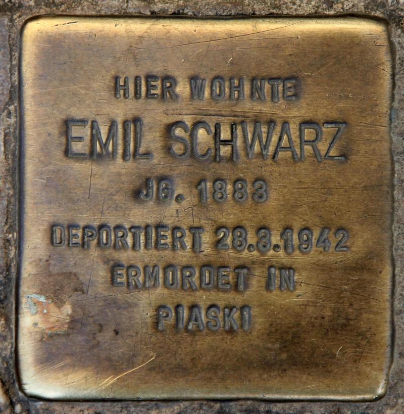 Stolperstein für Emil Schwarz.