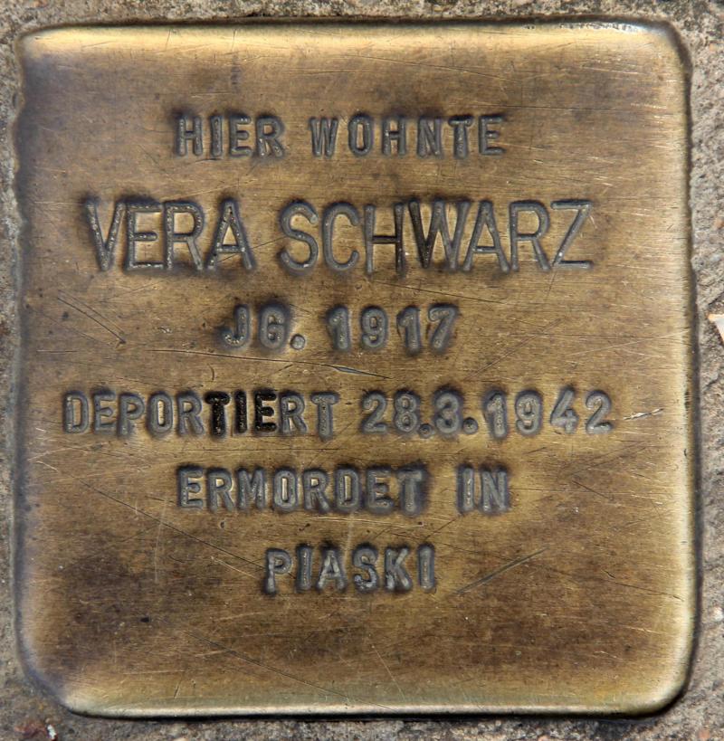 Stolperstein für Vera Schwarz.