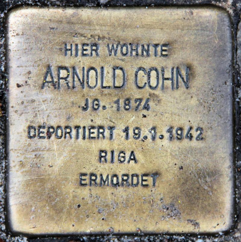 Stolperstein für Arnold Cohn.