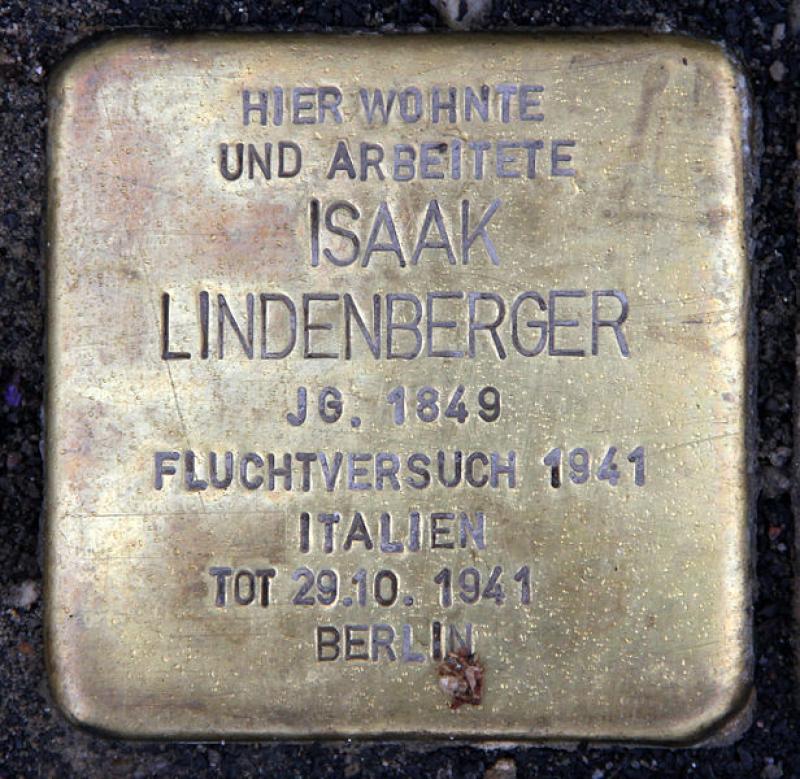 Stolperstein für Isaak Lindenberger