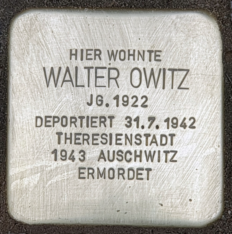Stolperstein für Walter Owitz © OTFW