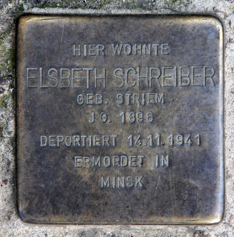 Stolperstein für Elsbeth Schreiber.