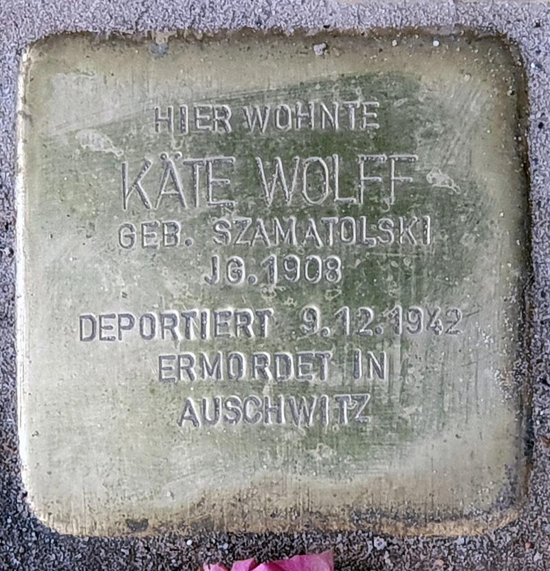 Stolperstein Käte Wolff, Bild: OTFW