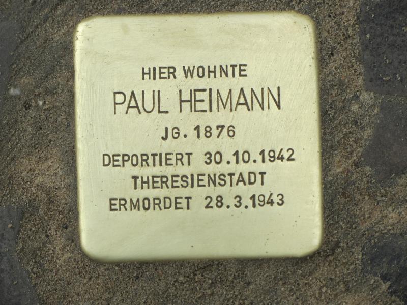 Stolperstein Paul Heimann, ©  Initiative Charlottenburg-Wilmersdorf, April 2013