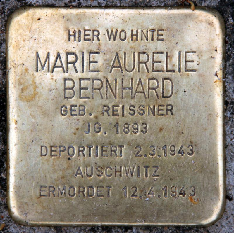 Stolperstein für Marie Aurelie Bernhard.