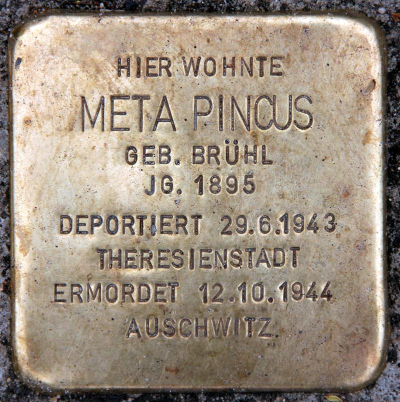 Stolperstein für Meta Pincus.
