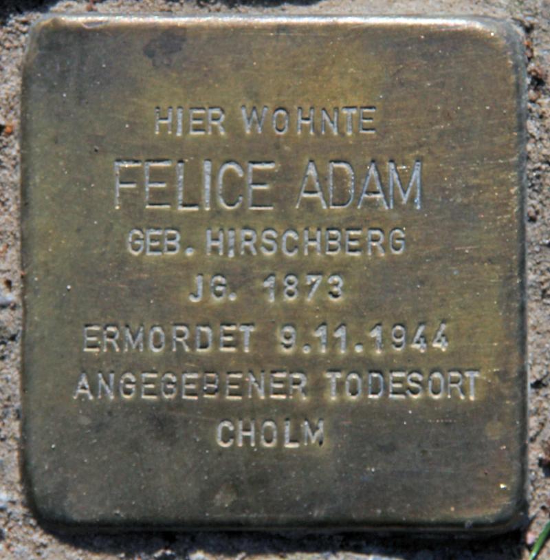 Stolperstein für Felice Adam.