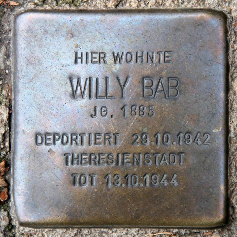 Stolperstein für Willy [Willi] Bab.