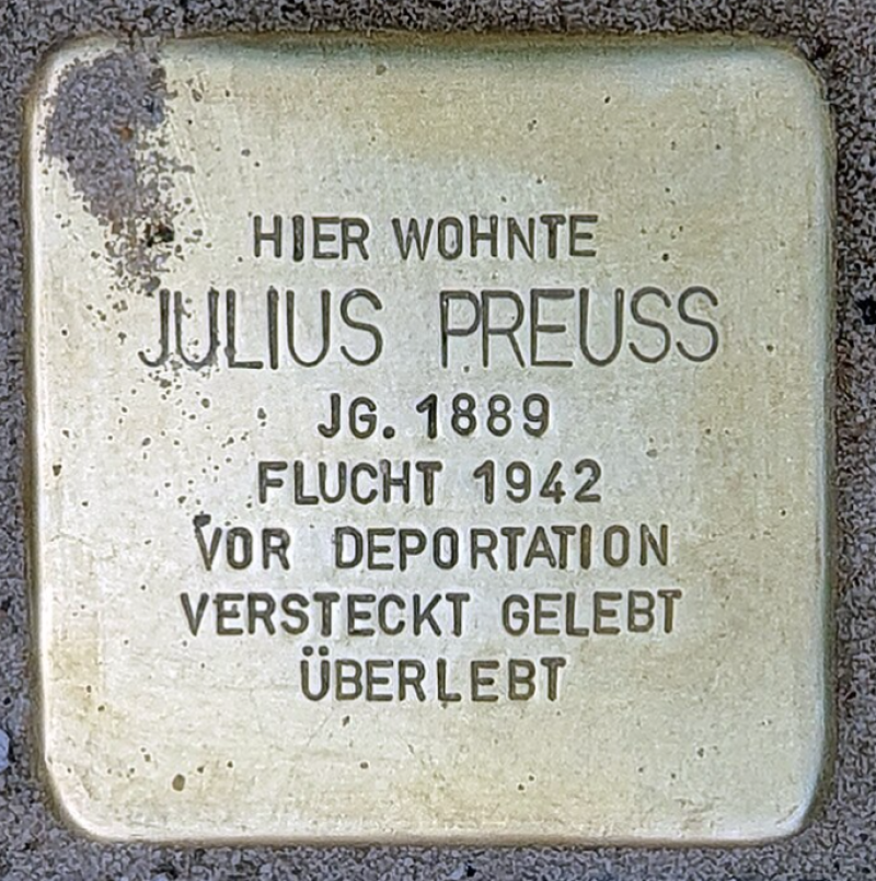 Stolperstein für Julius Preuss © OTFW