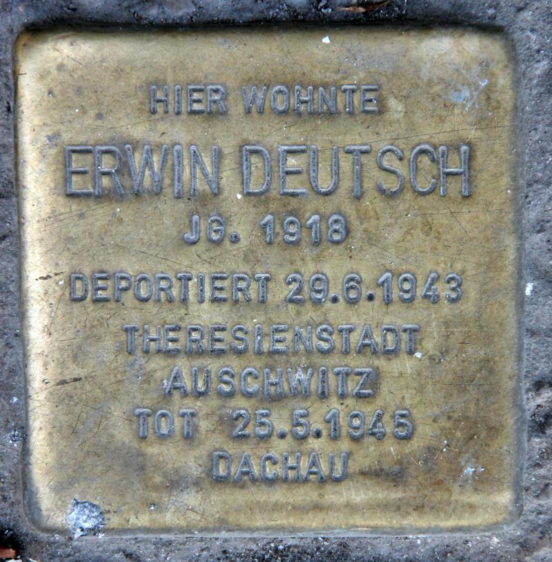 Stolperstein für Erwin Deutsch.