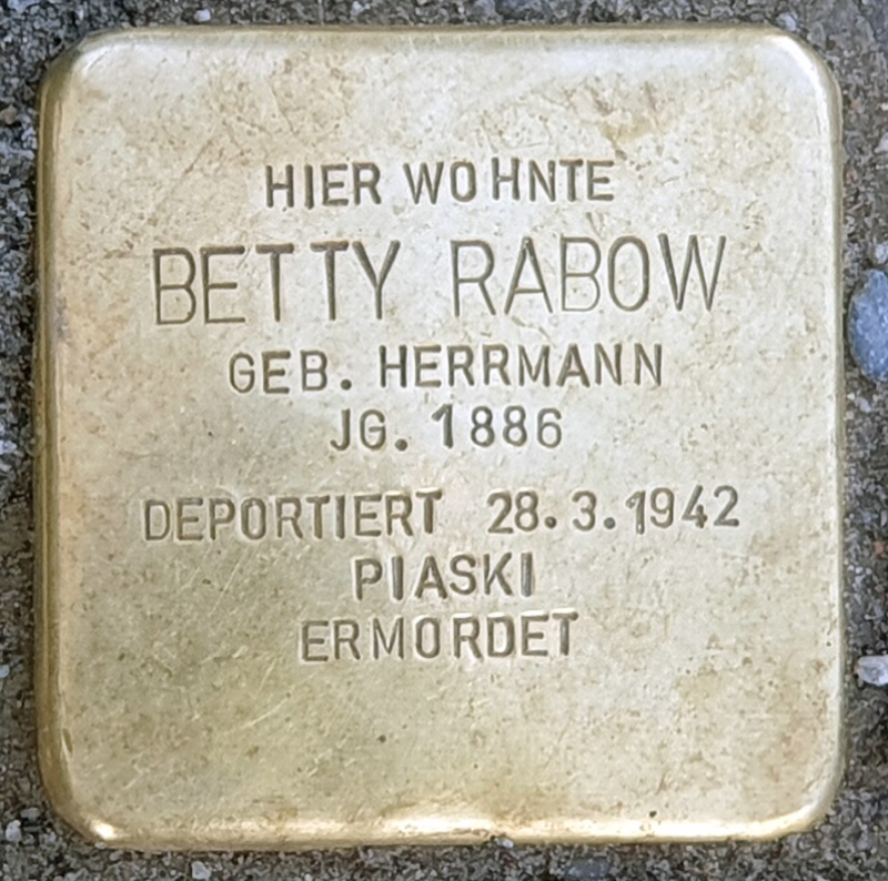 Stolperstein für Betty Rabow © OTFW