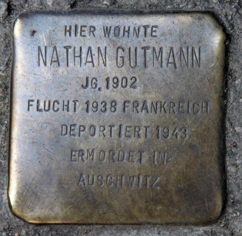 Stolperstein für Nathan Gutmann.