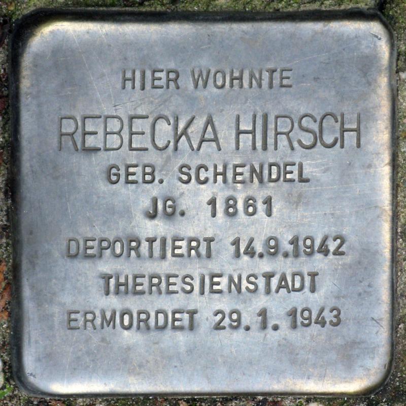 Stolperstein für Rebecka Hirsch