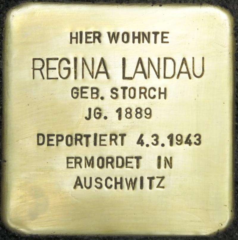Stolperstein Regina Landau Bild: Stolpersteine-Initiative CW, Hupka