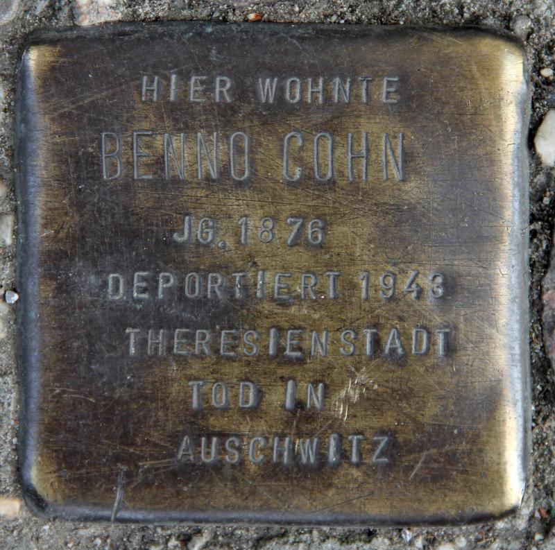 Stolperstein für Benno Cohn.
