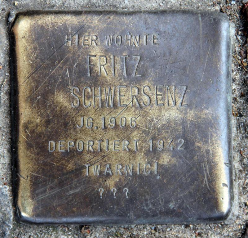 Stolperstein für Fritz Schwersenz.