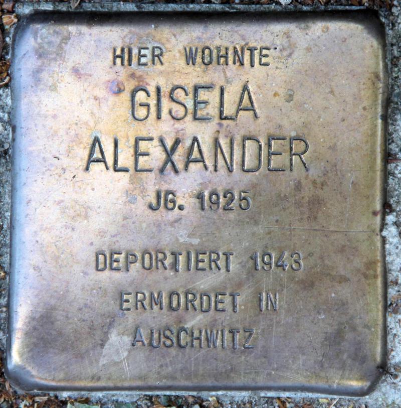 Stolperstein für Gisela Alexander.