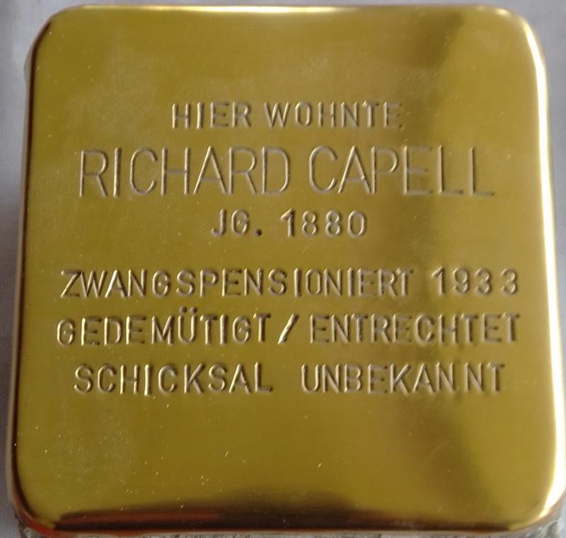 Stolperstein Richard Capell (c/o Projekt-Stolpersteine)