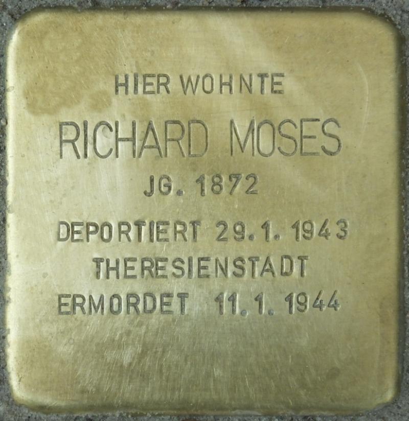 Stolperstein Richard Moses Bild: Stolpersteine-Initiative CW, Hupka