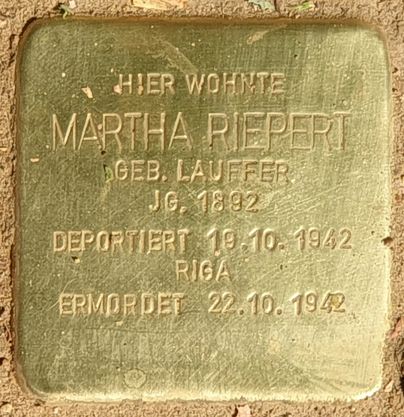 Stolperstein für Martha Riepert © OTFW