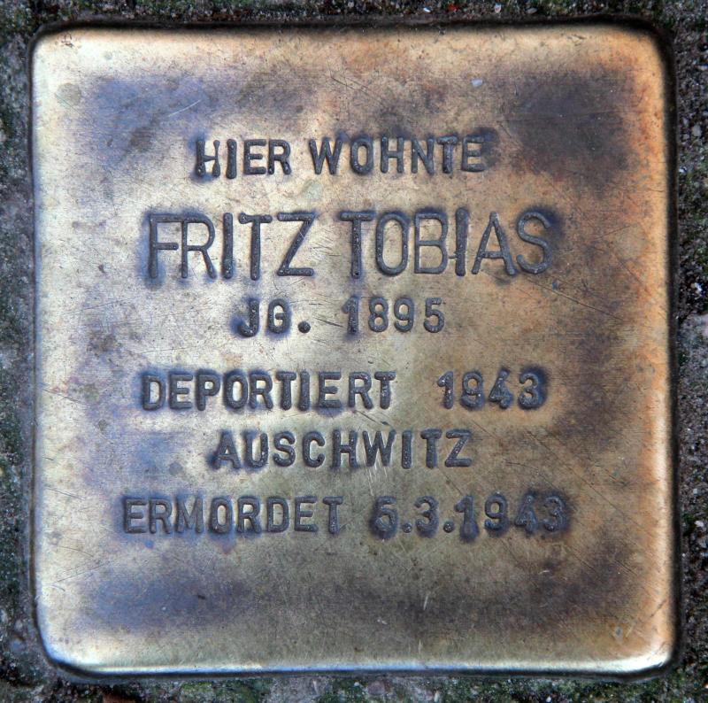 Stolperstein für Fritz Abraham Tobias.