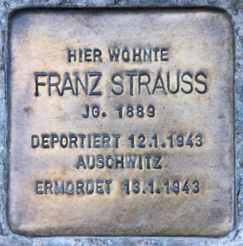 Stolperstein für Franz Strauß.