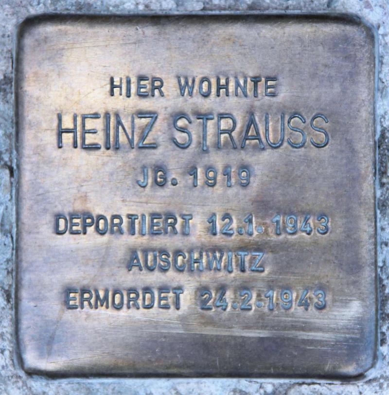 Stolperstein für Heinz Strauß.