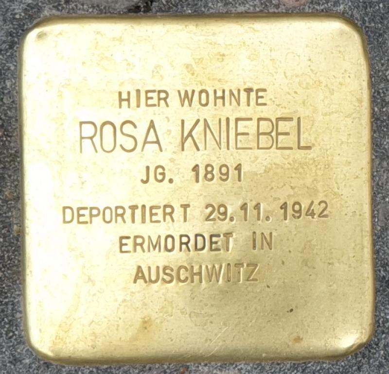 Stolperstein für Rosa Kniebel Foto: Stolpersteingruppe Pankow