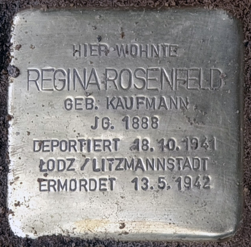 Stolperstein für Regina Rosenfeld © OTFW
